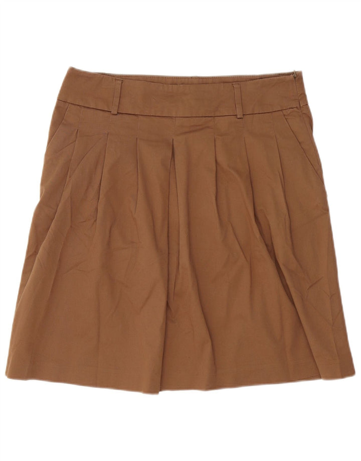 Gonna a trapezio plissettata da donna Zara grande W34 marrone