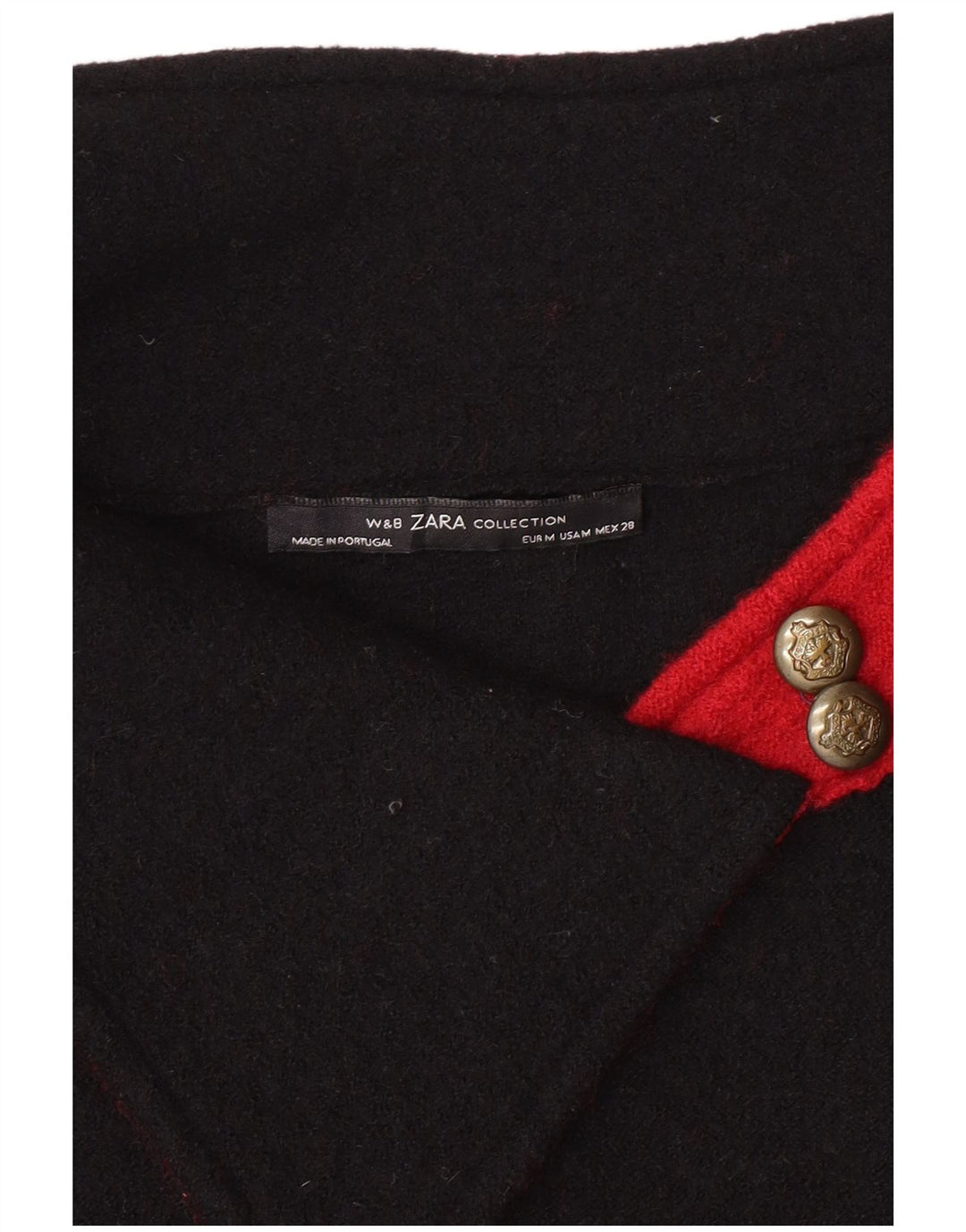 Maglione ZARA da donna con collo a scialle UK 14 blocco colore rosso medio