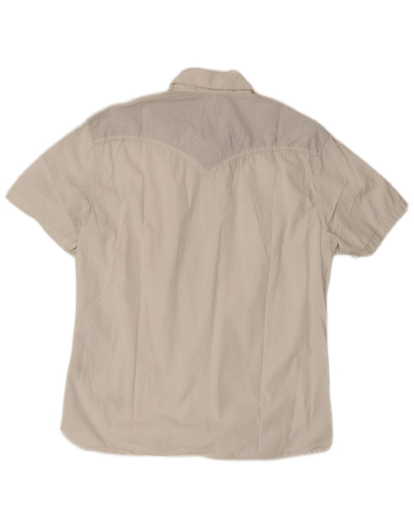 Camicia militare a maniche corte da uomo Levi's grande in cotone bianco
