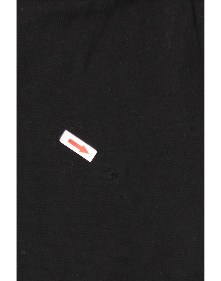 Maglione da uomo con scollo a V Fred Perry, lana merino nera media