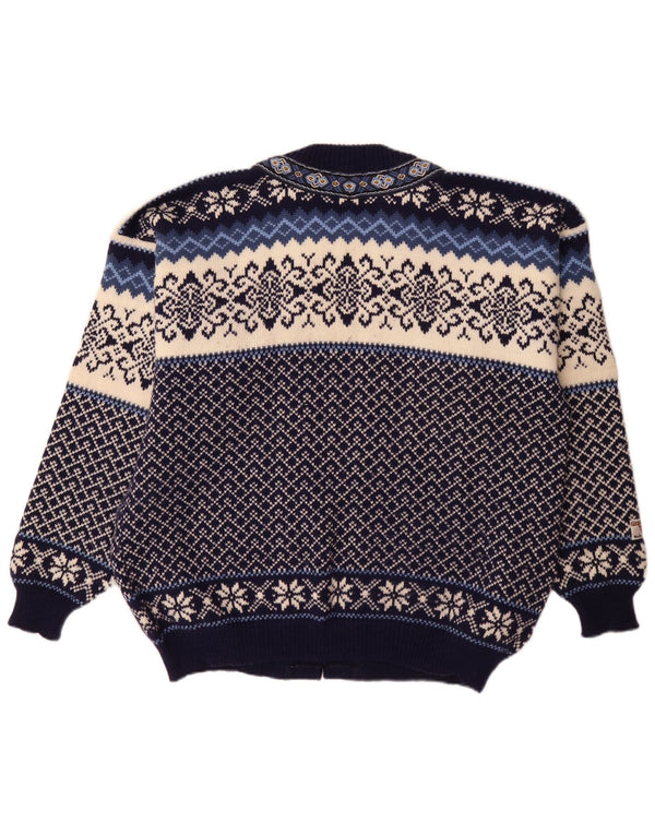 Nordstrikk Maglione cardigan vestibilità regolare da uomo XL Blu navy Fair Isle