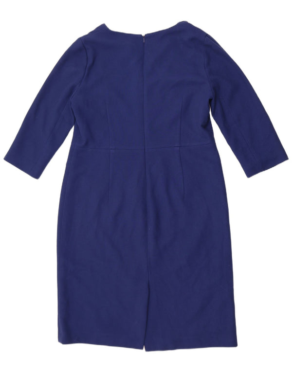 Abito tubino Hobbs da donna con maniche a 3/4 UK 16 grande poliestere blu