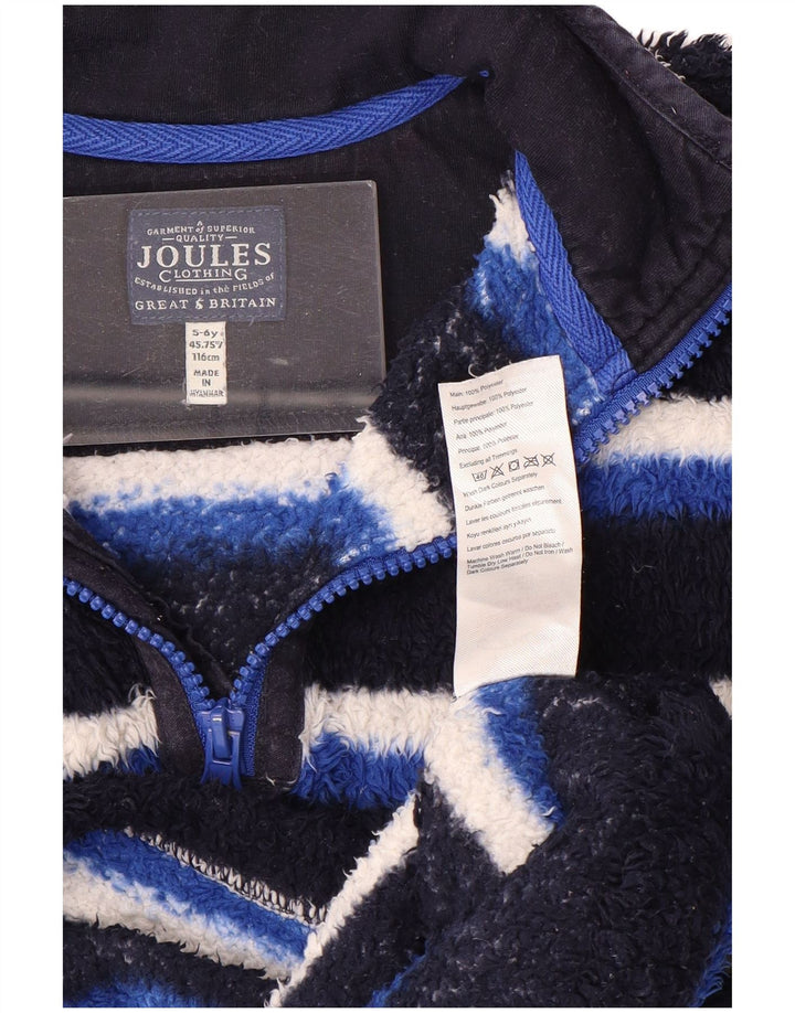 JOULES Maglione in pile con collo con zip per ragazzi 5-6 anni Poliestere a righe blu
