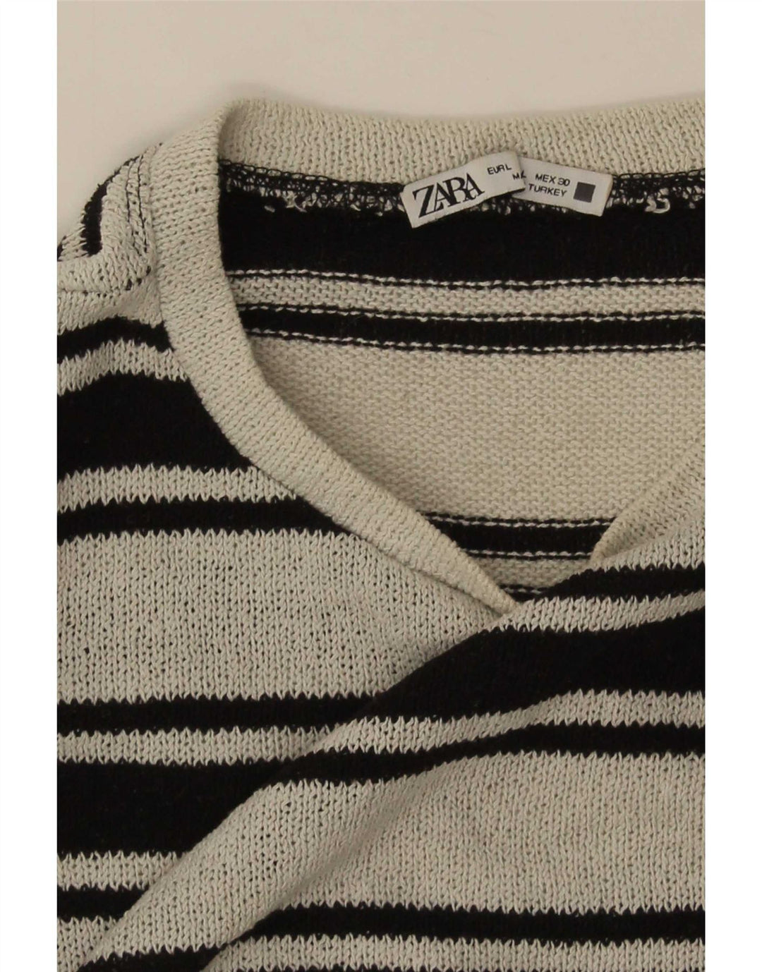 Top corto oversize da donna Zara a maniche lunghe UK 16 grande a righe nere