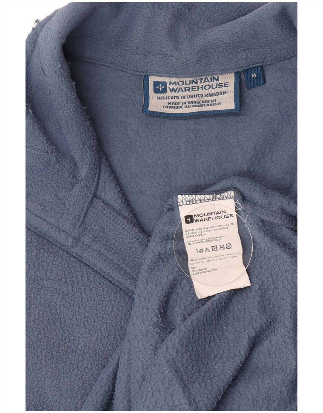 Maglione in pile da uomo con collo e zip Mountain Warehouse Poliestere blu medio