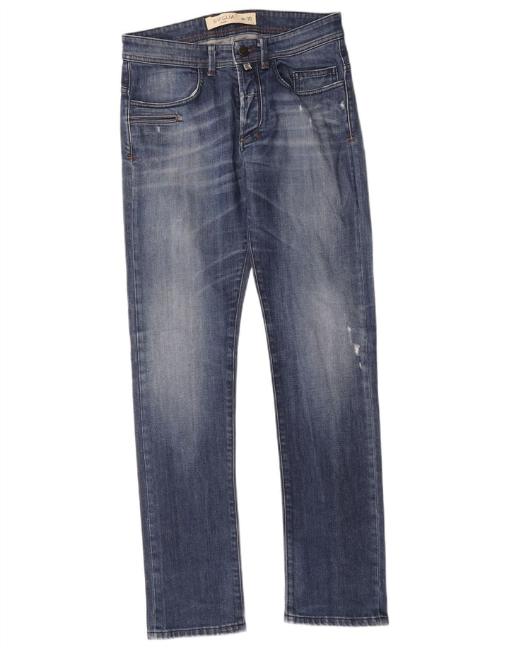 Jeans dritti da uomo SIVIGLIA W30 L30 in cotone blu