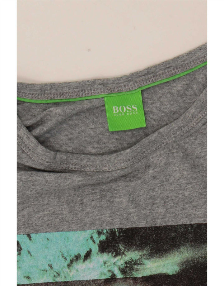 T-shirt da uomo Hugo Boss Top Small in cotone grigio