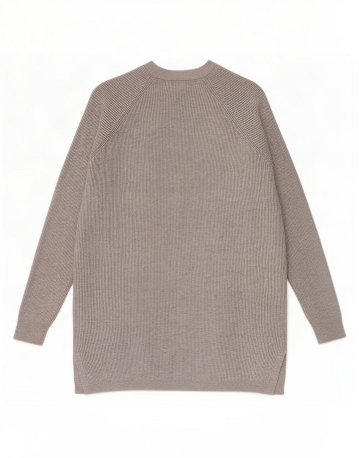Maglione cardigan oversize da donna Marks & Spencer UK 10 piccolo in viscosa grigia