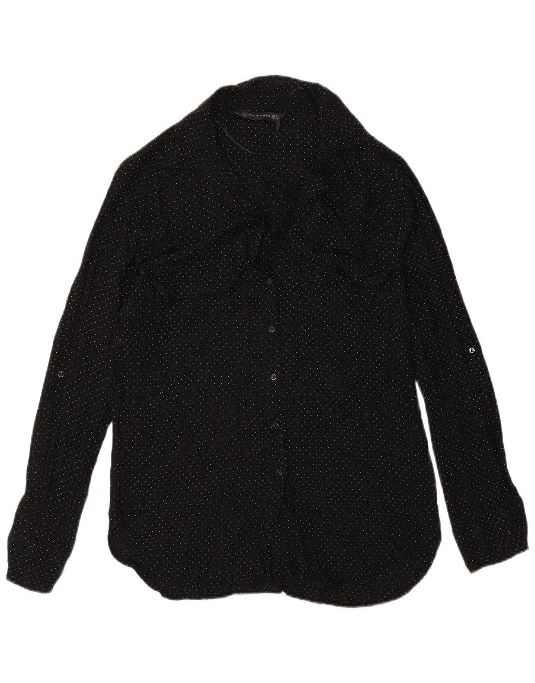 Camicia Zara da donna UK 10 piccola in viscosa maculata nera