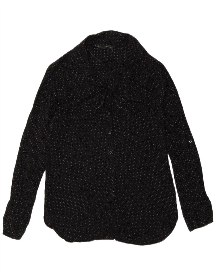 Camicia Zara da donna UK 10 piccola in viscosa maculata nera