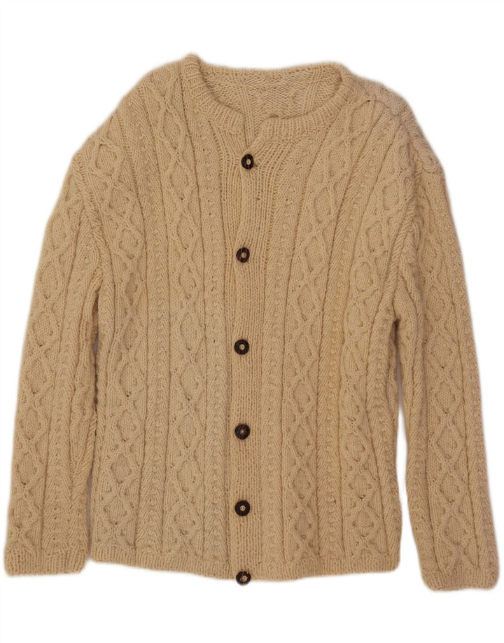 Maglione cardigan vintage da uomo grande beige