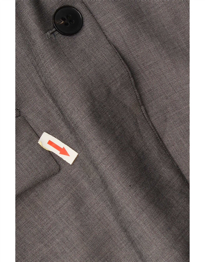 Giacca blazer a 2 bottoni da donna Hugo Boss UK 12 Lana grigio medio