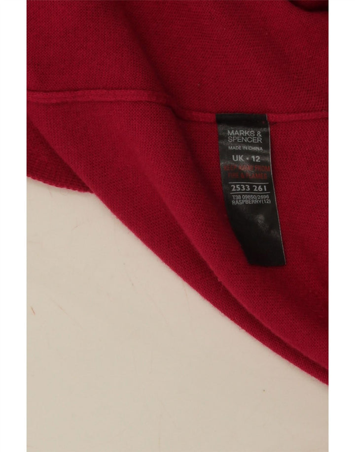 Maglione cardigan asimmetrico da donna Marks & Spencer UK 12 Rosa medio