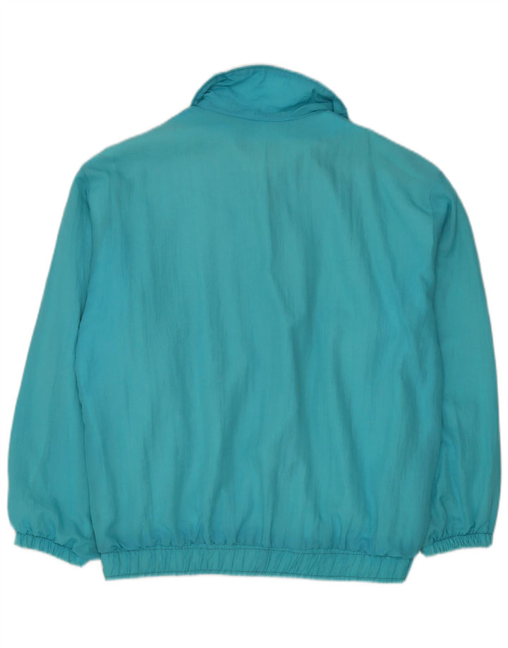 Giacca da ginnastica vintage da uomo XL in rayon color block turchese