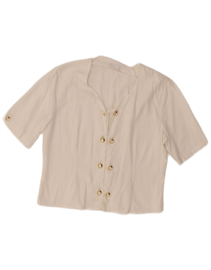 Enara Camice Camicetta doppiopetto da donna Top UK 16 Large Bianco