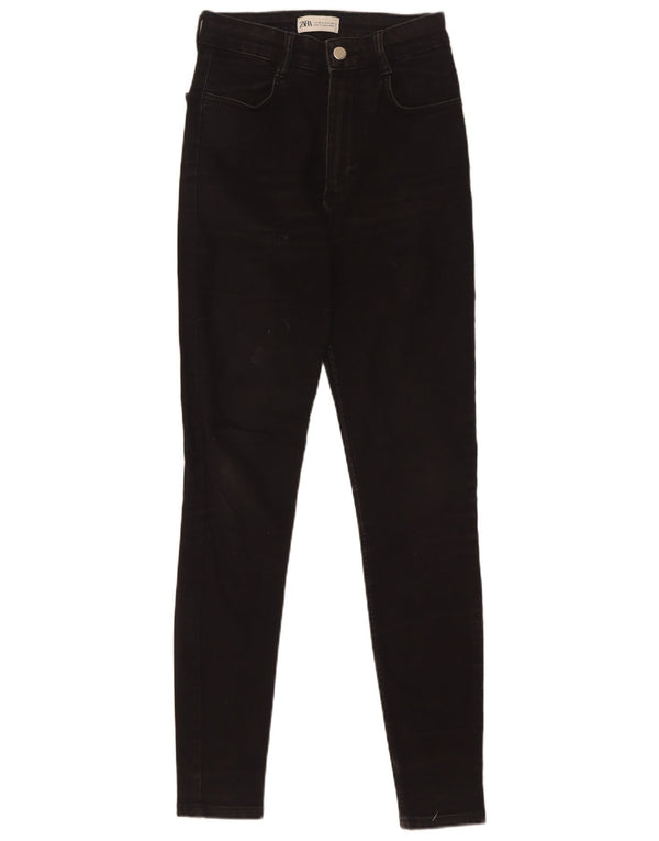 Zara Womens High Rise Skinny Jeans EU 36 XS W26 L29 Black