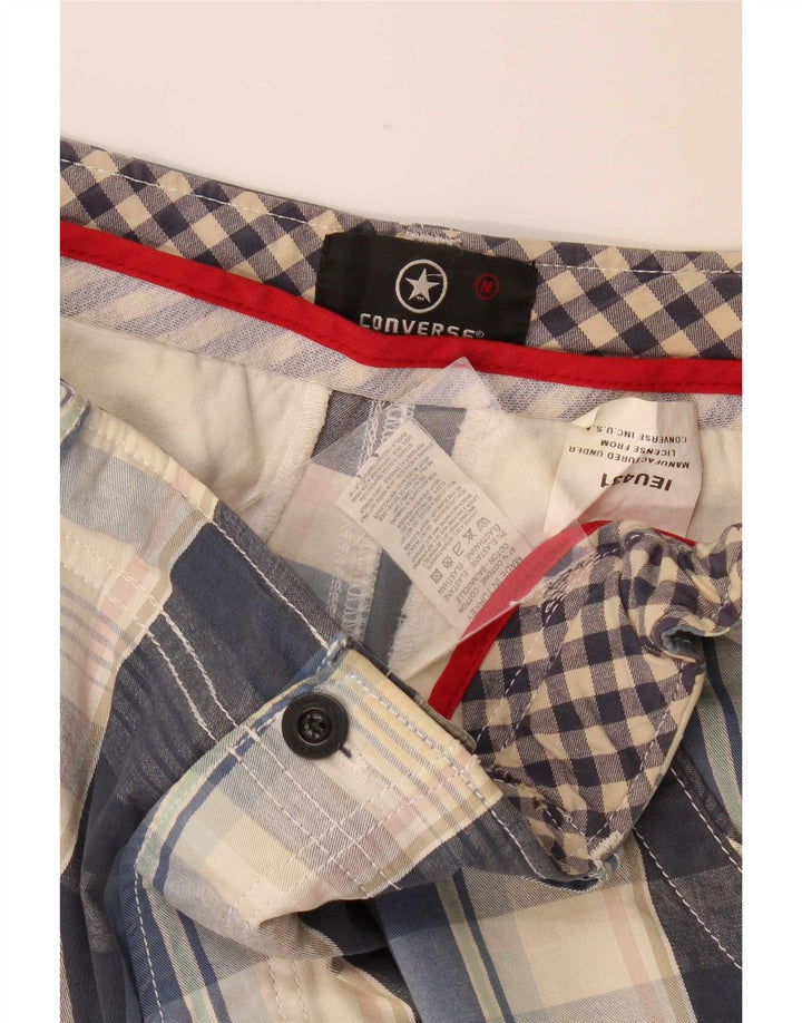 Converse Pantaloncini chino da uomo medi W32 in cotone a quadri blu navy
