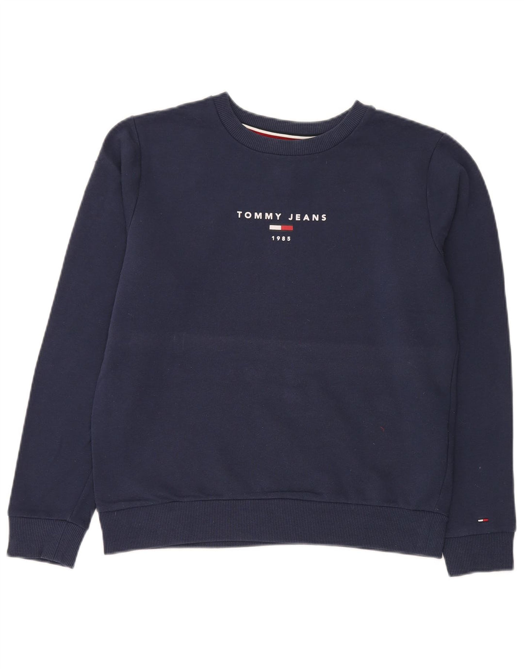 Felpa grafica da donna Tommy Hilfiger Maglione UK 14 Medio Blu Navy