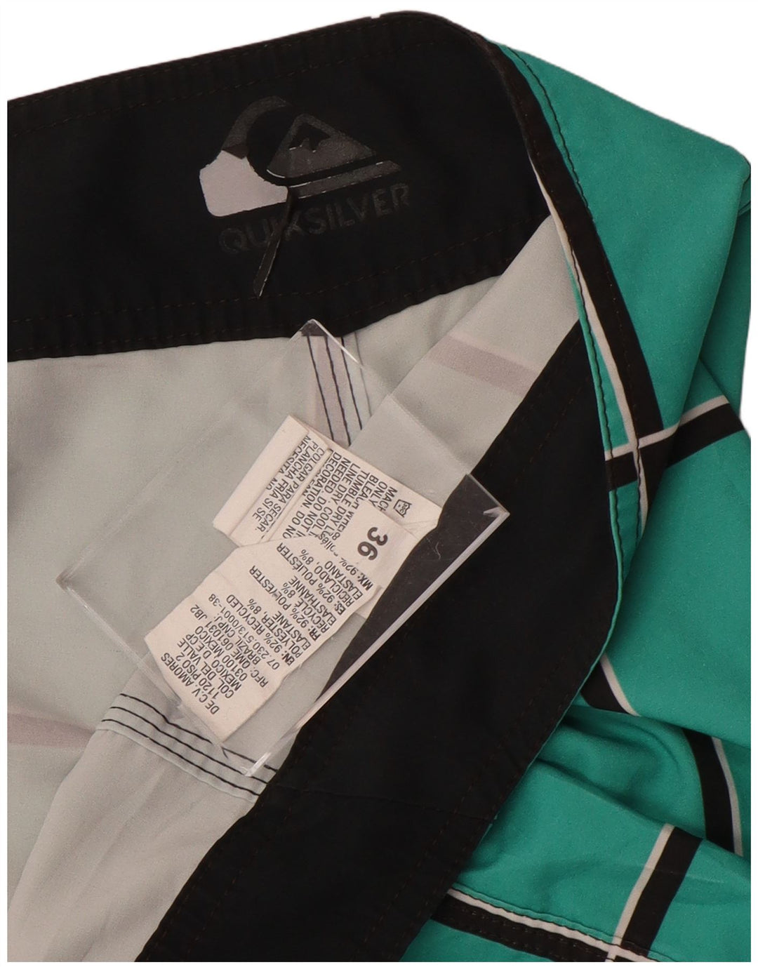 Pantaloncini da bagno da uomo Quiksilver grandi in poliestere scozzese blu