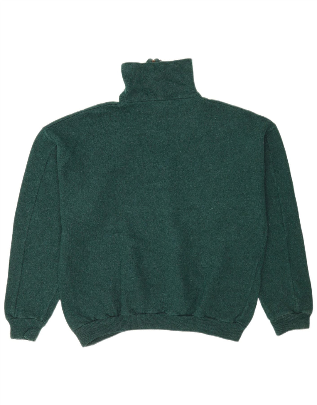 Maglione vintage da uomo con collo con zip grafico grande verde