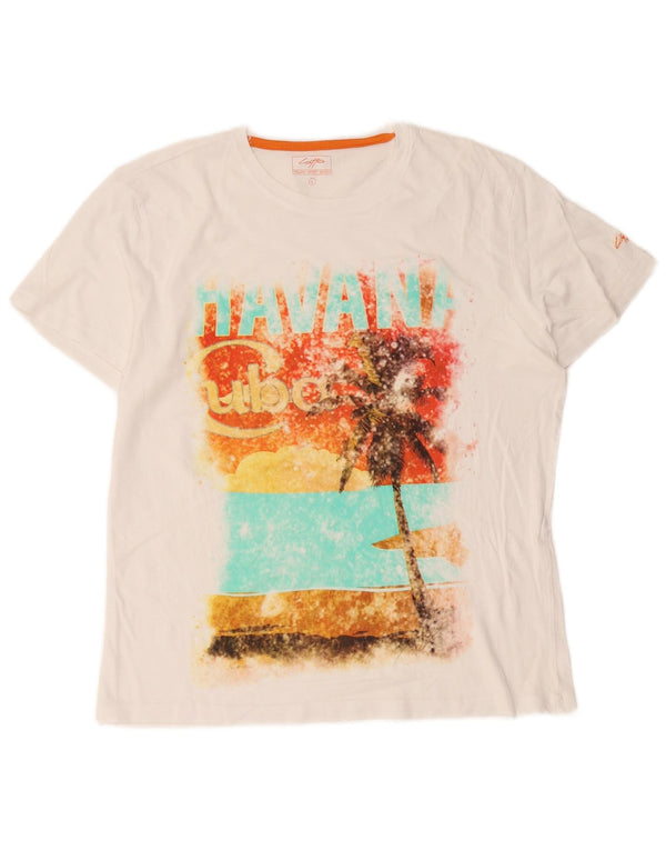 T-shirt grafica da donna Lotto Top UK 16 Large Bianca