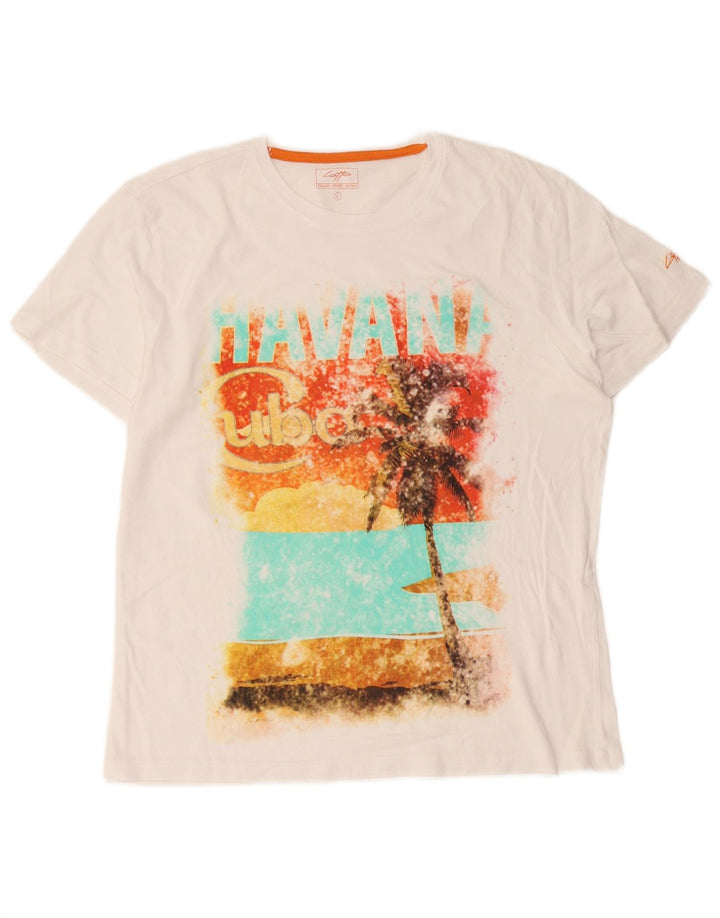 T-shirt grafica da donna Lotto Top UK 16 Large Bianca