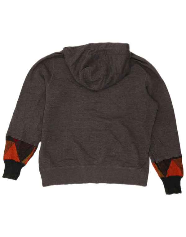Felpa con cappuccio grafica da donna Nike UK 14 Cotone color block grigio medio