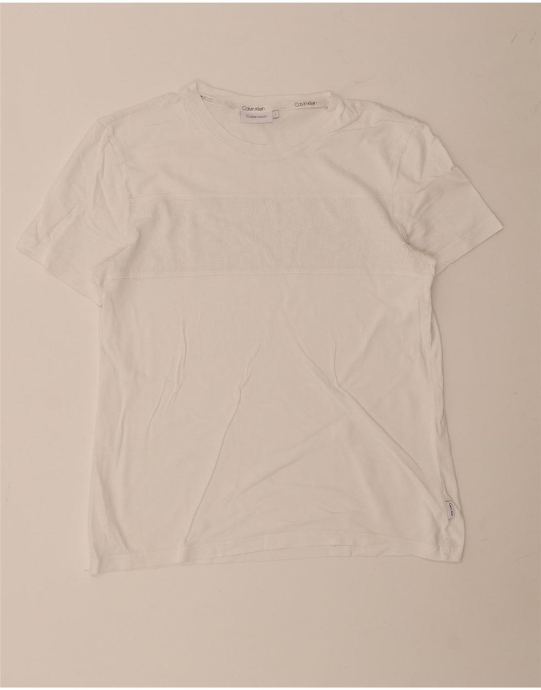 Maglietta grafica da uomo Calvin Klein Top grande bianca