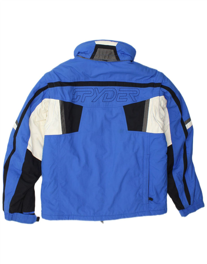 Giacca da sci con cappuccio per ragazzi Spyder 15-16 anni XL poliestere color block blu