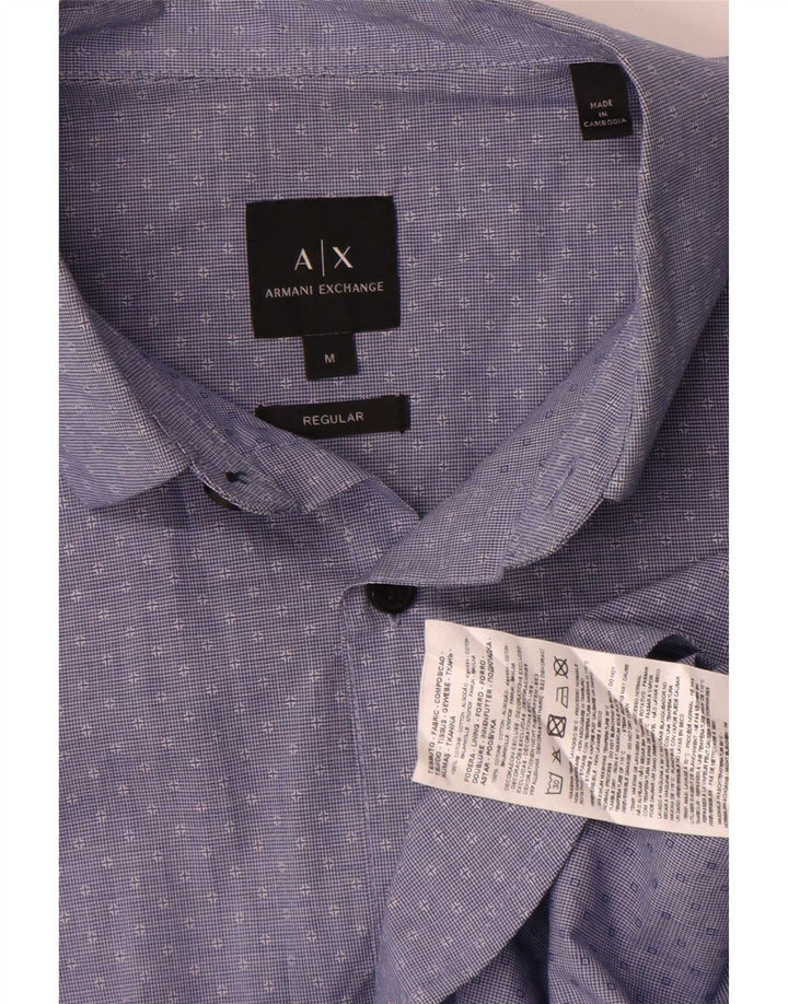 Camicia Armani Exchange da uomo vestibilità regolare in cotone geometrico blu medio
