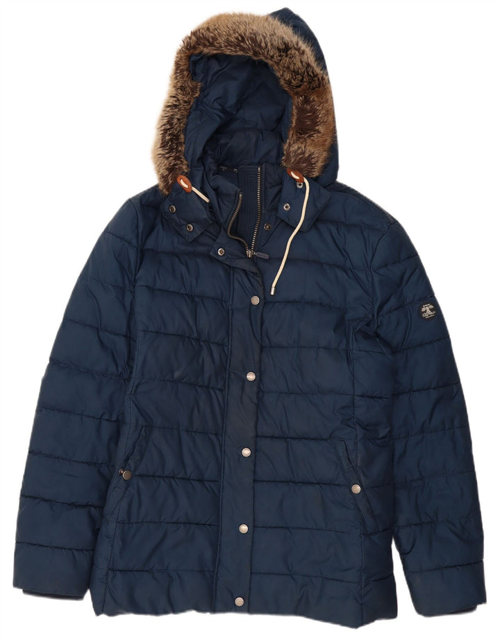 Giacca imbottita con cappuccio da donna Barbour UK 18 XL poliestere blu navy