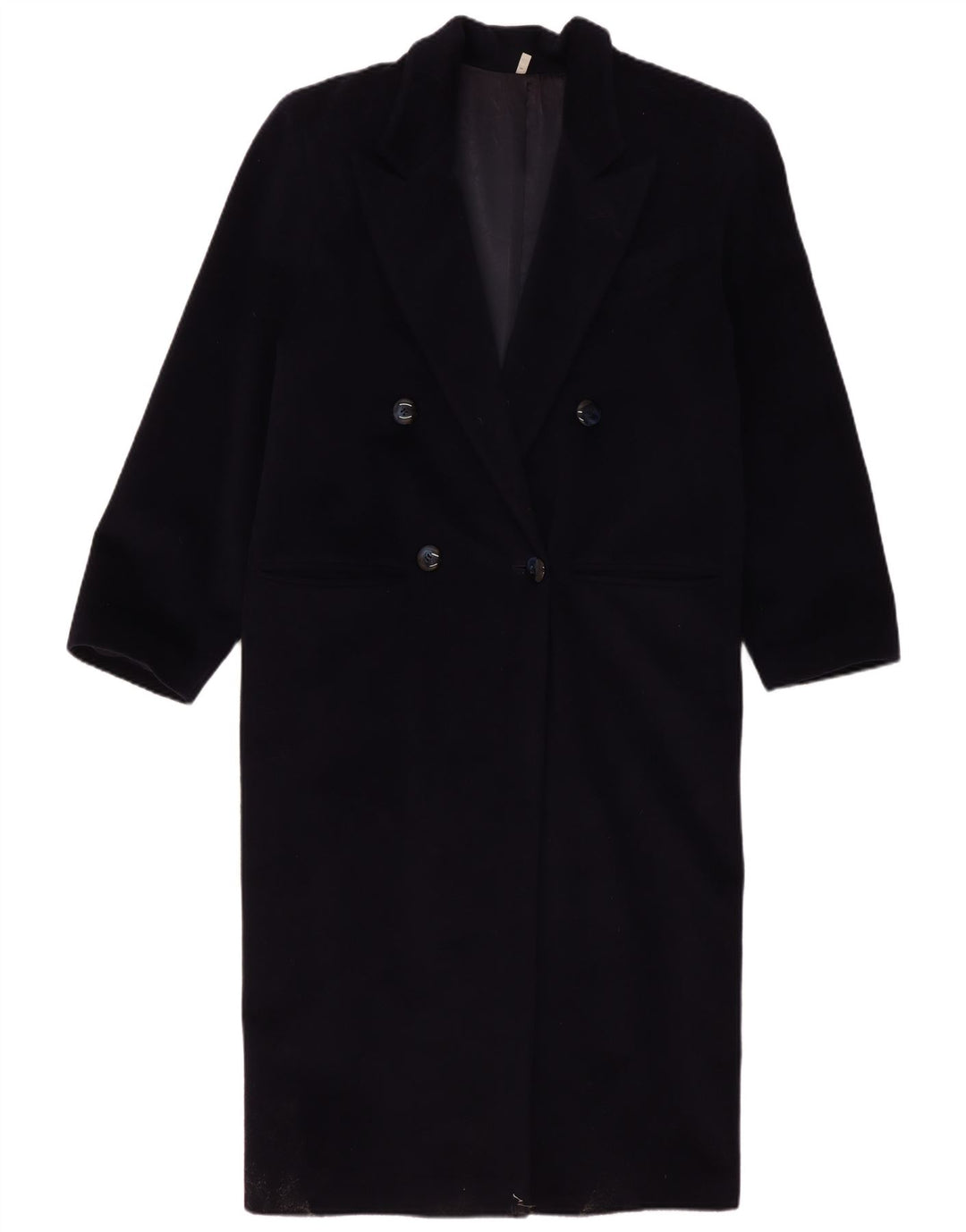 Cappotto doppiopetto vintage da donna EU 40 blu navy medio