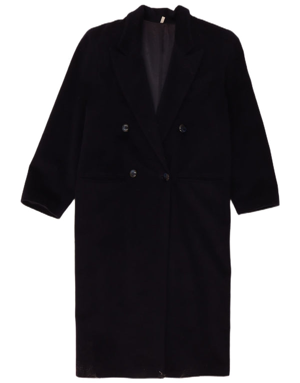 Cappotto doppiopetto vintage da donna EU 40 blu navy medio