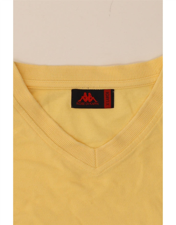 KAPPA Mens T-Shirt Top XL Yellow Cotton Vintage Kappa and Second-Hand Kappa from Messina Hembry 