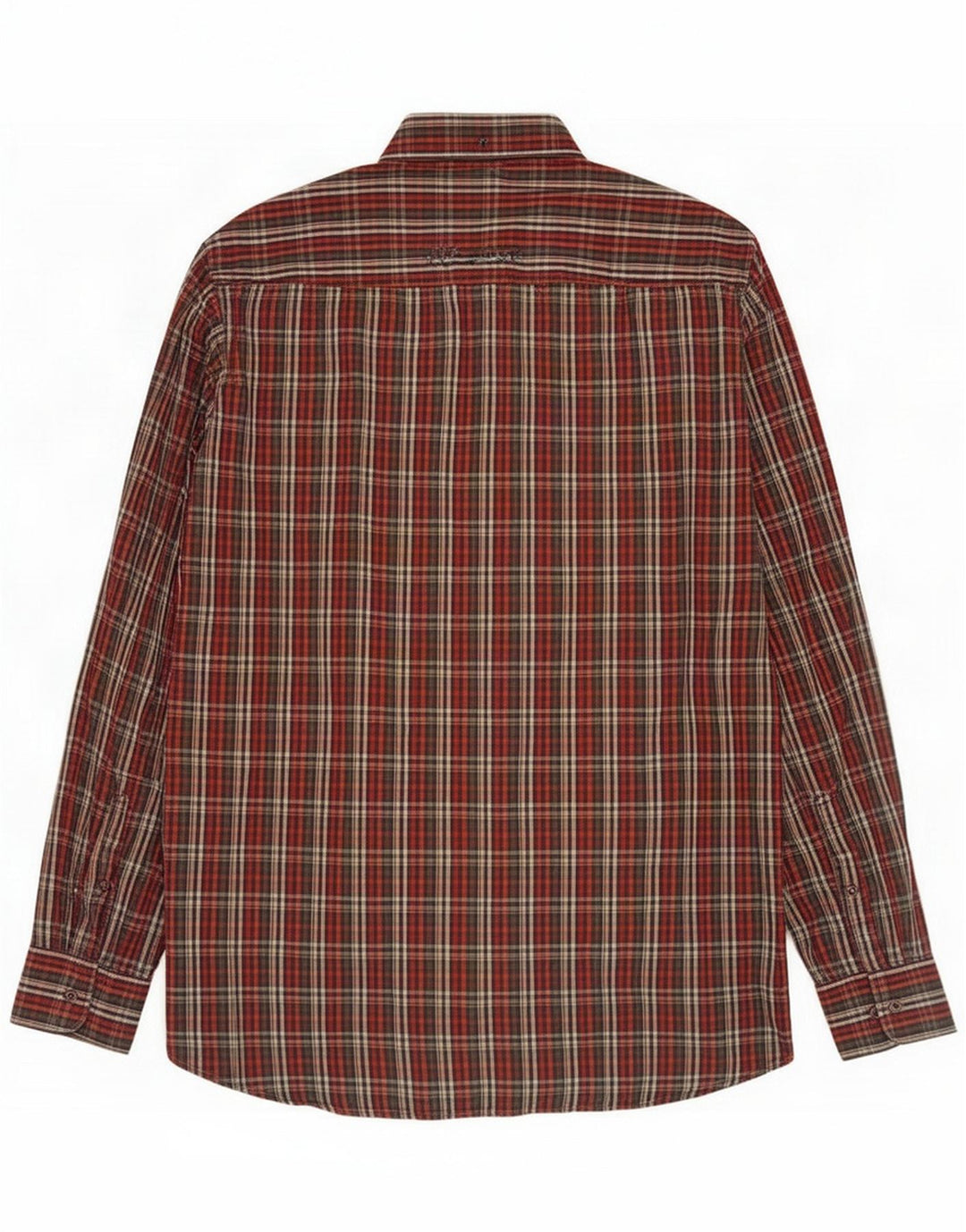 Camel Active Camicia da uomo in cotone a quadri rosso medio