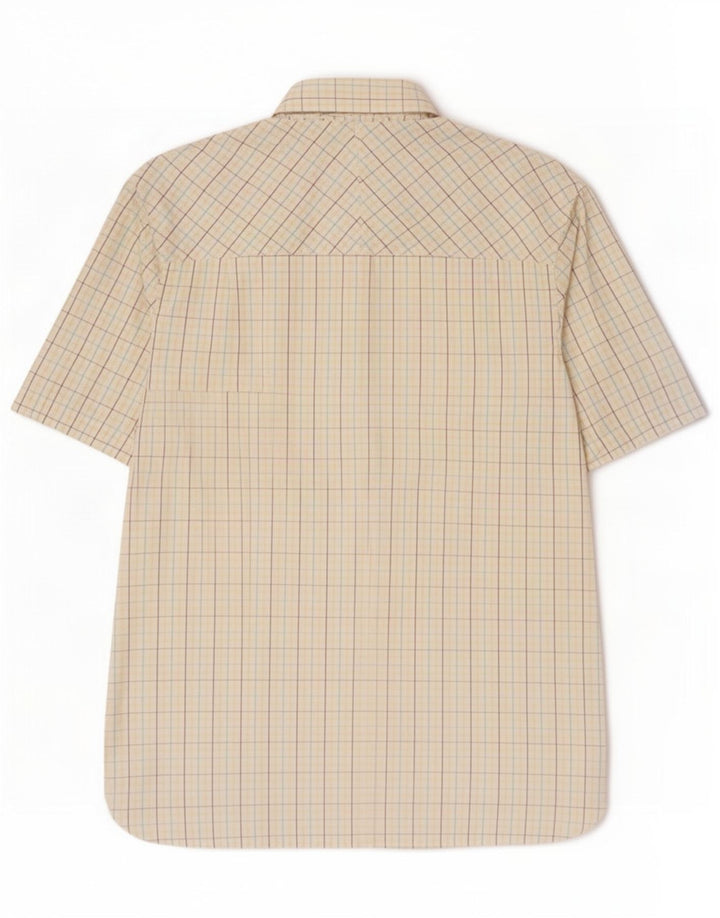 Camicia a maniche corte da uomo Fred Perry in cotone a quadri bianchi grandi