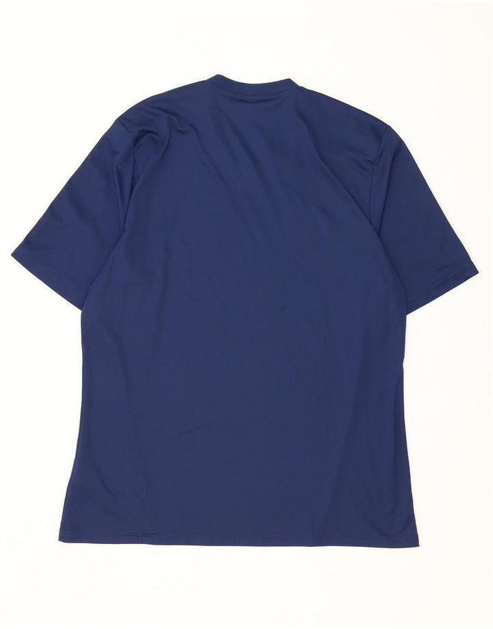 T-shirt Adidas Climalite da uomo Top XL Poliestere a righe blu navy