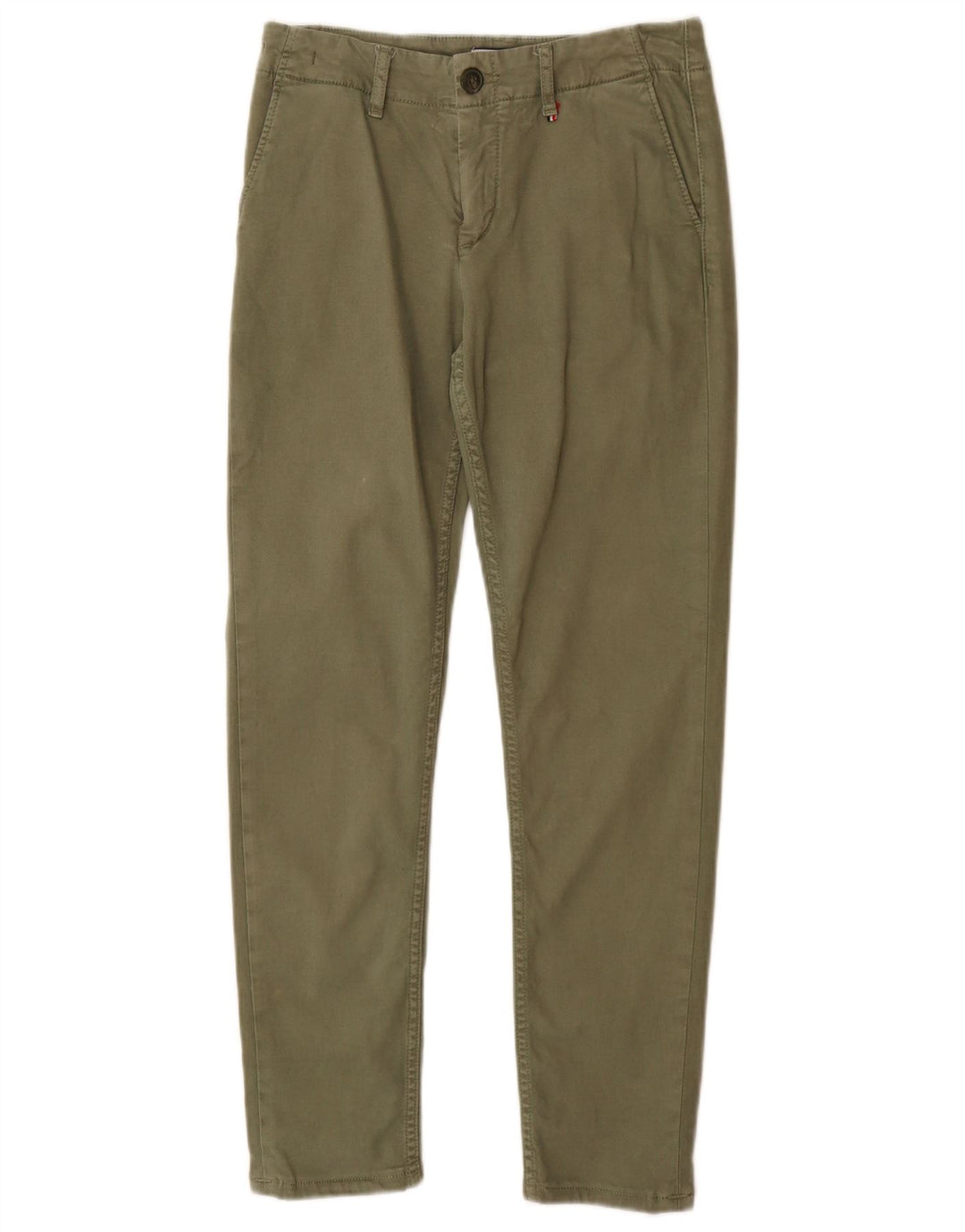 Pantaloni chino slim da donna Tommy Hilfiger W25 L30 cotone verde