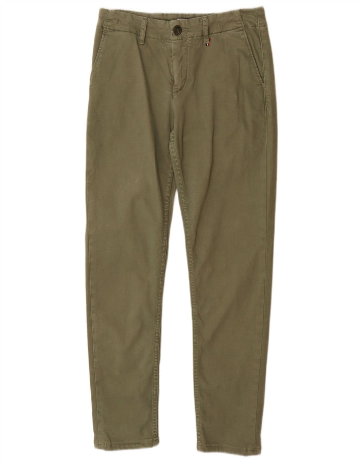 Pantaloni chino slim da donna Tommy Hilfiger W25 L30 cotone verde
