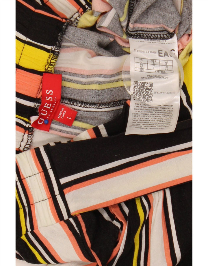 Pantaloni casual da donna Guess UK 12 medi W32 L30 a righe multicolori