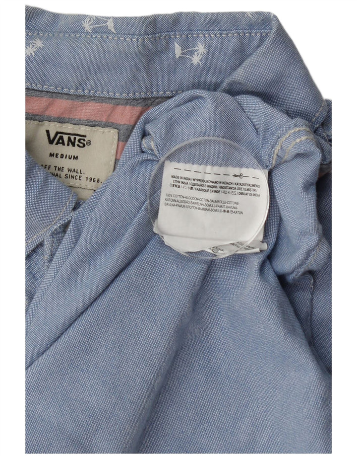 Camicia a maniche corte da uomo Vans in cotone floreale blu medio