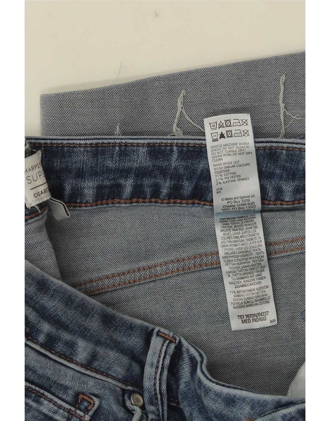 Jeans dritti Harper da donna Marks & Spencer UK 16 Large W32 L25 Blu