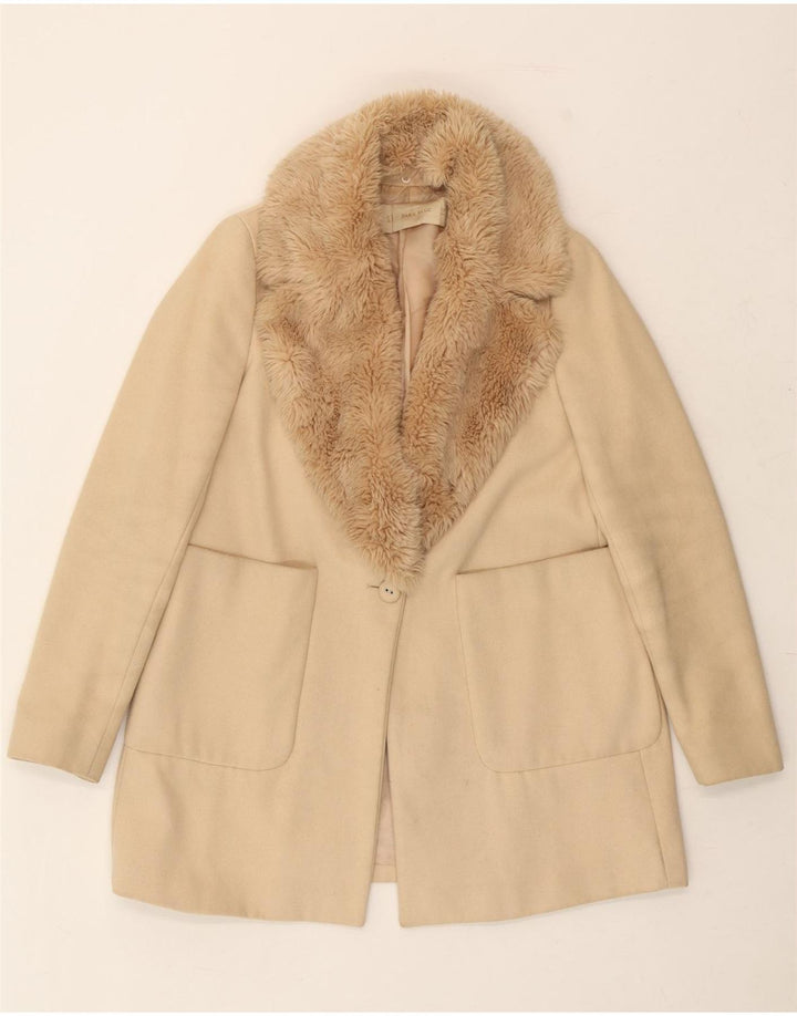 ZARA Womens Overcoat UK 6 XS Off White Vintage Zara and Second-Hand Zara from Messina Hembry 
