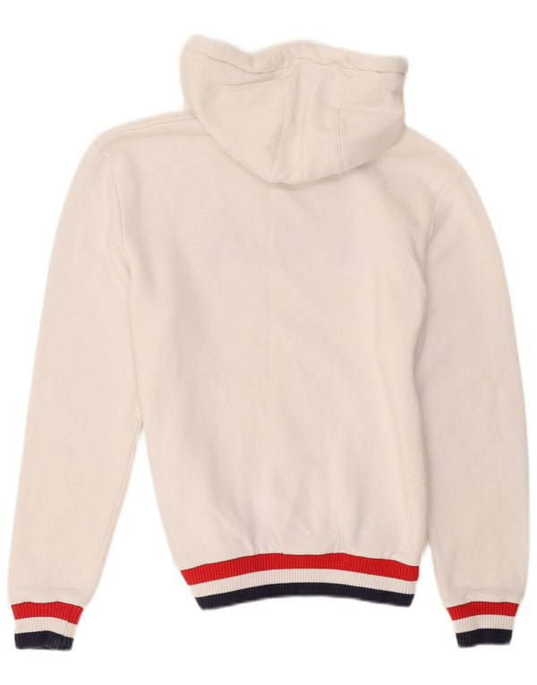 Felpa con cappuccio grafica da uomo Fila XS in cotone color block bianco