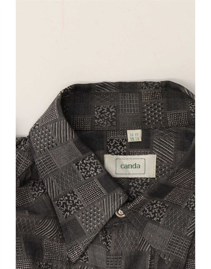 Camicia da uomo Canda taglia 39/40 15 1/2 grigio medio geometrico