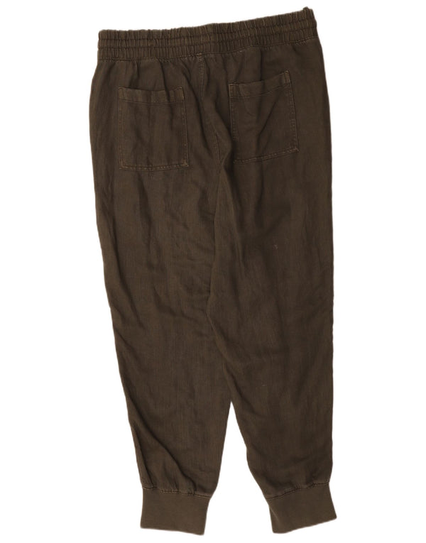 Pantaloni da jogging da donna Marks & Spencer UK 16 Large W36 L29 Khaki Lyocell