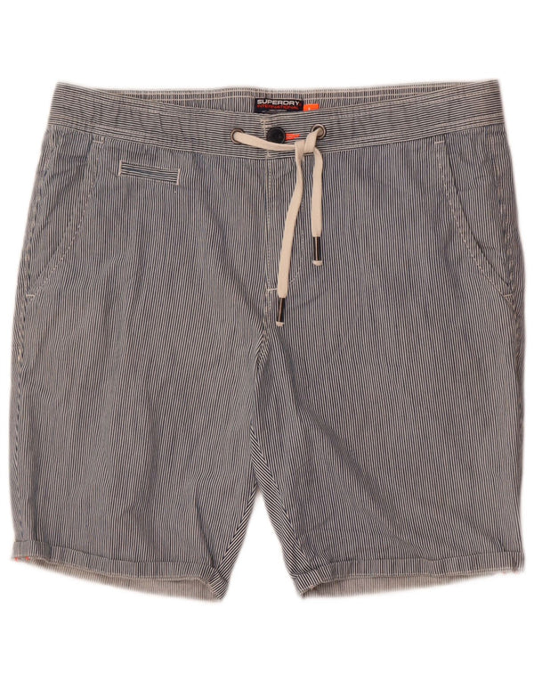 Pantaloncini chino da uomo Superdry grandi W36 cotone gessato blu