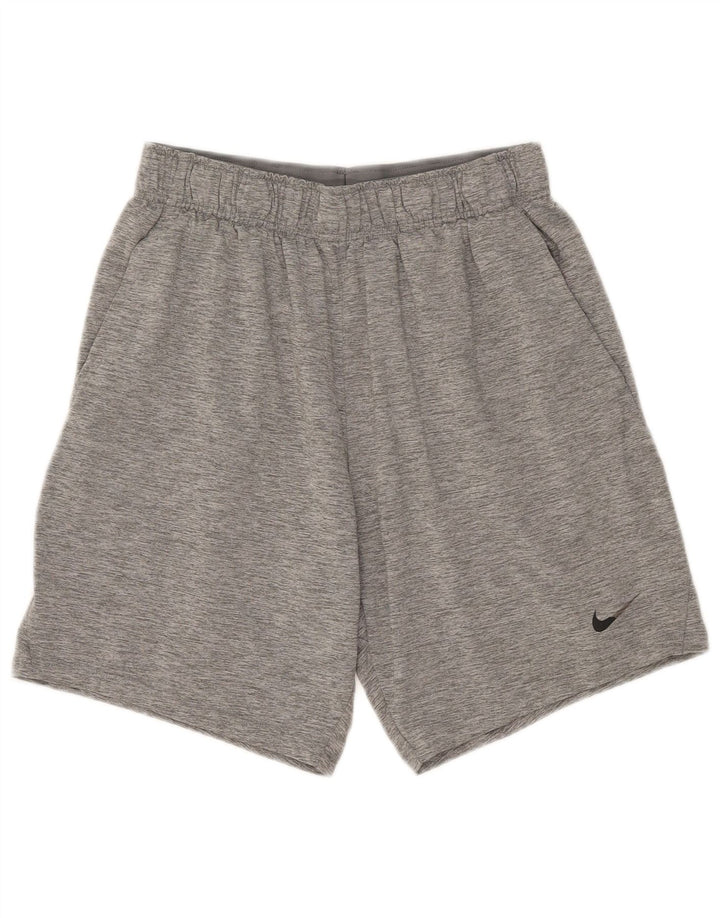 Pantaloncini sportivi NIKE Dri Fit da donna UK 14 Large in poliestere chiazzato grigio