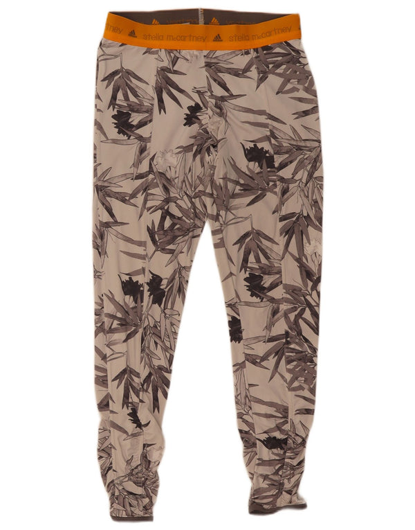 Leggings grafici Adidas da donna Stella McCartney UK 8 piccolo grigio floreale