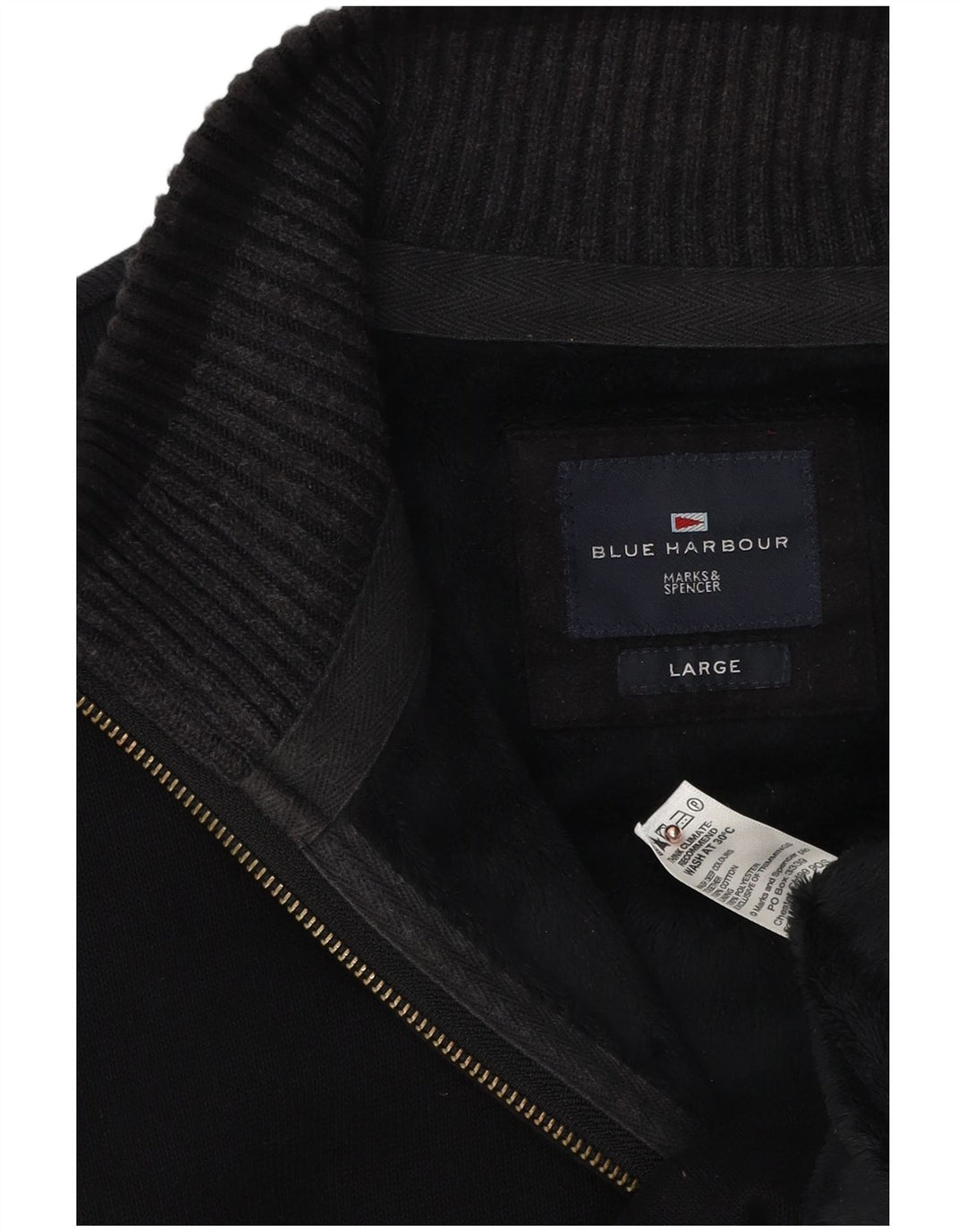 Giacca da ginnastica da uomo Marks & Spencer Blue Harbour grande blu navy
